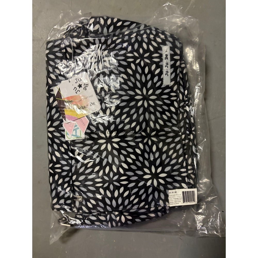 Ju-Ju-Be Better Be Diaper Bag Platinum Petals Black White Floral 12MM01A NWT